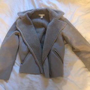 H&M Suede & Sherpa Zip up Jacket